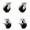 Service Caster 5 Inch Kingpinless Polyolefin Wheel Swivel Caster Set with 2 Brakes SCC SCC-KP30S520-POR-2-SLB-2 - alternate 1